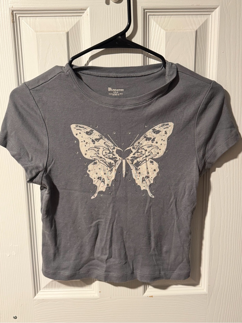 Butterfly Graphic Tee - Gray